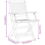 Set da Pranzo da Giardino 9pz 180x90x75cm Legno Massello Acacia