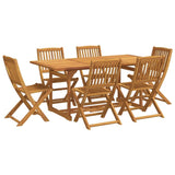Set da Pranzo da Giardino 7pz 180x90x75cm Legno Massello Acacia