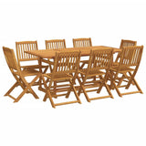 Set da Pranzo da Giardino 9pz 180x90x75cm Legno Massello Acacia