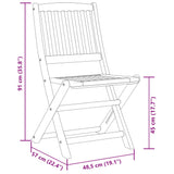 Set da Pranzo da Giardino 9pz 180x90x75cm Legno Massello Acacia
