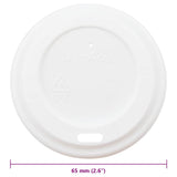 Coperchi Tazze da Caffè Carta 60mm 4oz 1000 pz Plastica Bianca