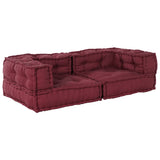Divano Modulare a 2 Posti Marrone Rossiccio 140x70x36 in Tessuto