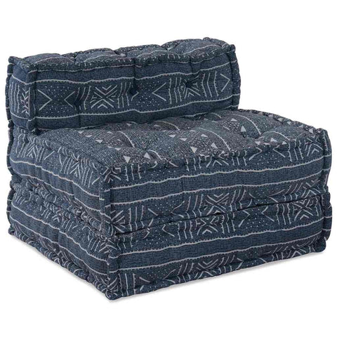 Pouffe Geometrico Indaco 70 x 70 x 54 cm Tessuto