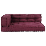 Cuscino per Divano Pallet 3 pcs Bordeaux Tessuto