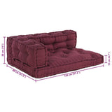 Cuscino per Divano Pallet 3 pcs Bordeaux Tessuto