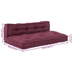 Cuscino per Divano Pallet 2 pcs Bordeaux Tessuto