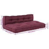 Cuscino per Divano Pallet 2 pcs Bordeaux Tessuto