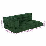 Cuscino per Divano Pallet 3 pcs Verde Tessuto