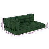 Cuscino per Divano Pallet 3 pcs Verde Tessuto