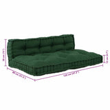 Cuscino per Divano Pallet 2 pcs Verde Tessuto