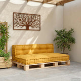 Cuscino per Divano Pallet 2 pcs Giallo 120 x 80 x 38 cm Tessuto