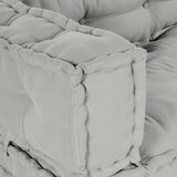 Cuscino per Divano Pallet 3 pcs Grigio Tessuto
