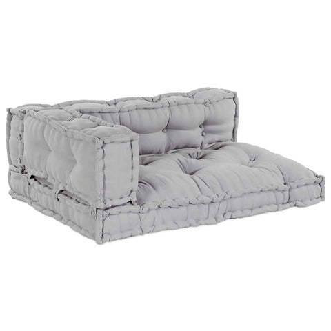 Cuscino per Divano Pallet 3 pcs Grigio Tessuto
