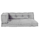 Cuscino per Divano Pallet 3 pcs Grigio Tessuto
