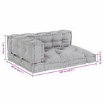 Cuscino per Divano Pallet 3 pcs Grigio Tessuto
