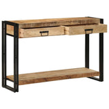 Tavolo consolle con cassetto Marrone Legno di mango massello