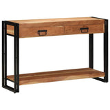 Tavolo consolle con cassetto Marrone Legno di Acacia Massello