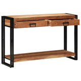 Tavolo consolle con cassetto Marrone Legno di Acacia Massello