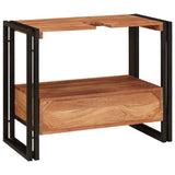Armadio da bagno con cassetto Marrone Legno di Acacia Massello