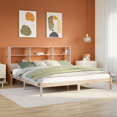 Letto Libreria senza Materasso 180x200 cm in Legno di Pino