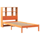 Letto Libreria senza Materasso Marrone Cera 90x190 cm in Pino
