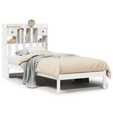 Letto Libreria senza Materasso Bianco 90x190 cm Massello Pino
