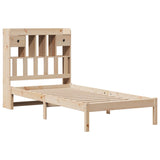 Letto Libreria senza Materasso 90x200 cm Legno Massello Pino