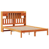 Letto Libreria senza Materasso Marrone Cera 150x200 cm in Pino