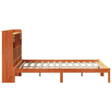 Letto Libreria senza Materasso Marrone Cera 150x200 cm in Pino