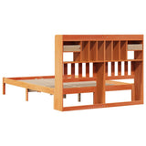 Letto Libreria senza Materasso Marrone Cera 150x200 cm in Pino
