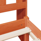 Letto Libreria senza Materasso Marrone Cera 150x200 cm in Pino