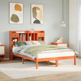 Letto Libreria senza Materasso Marrone Cera 150x200 cm in Pino