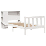 Letto Libreria senza Materasso Bianco 90x190 cm Massello Pino