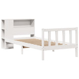 Letto Libreria senza Materasso Bianca 90x200 cm Legno di Pino