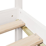 Letto Libreria senza Materasso Bianca 90x200 cm Legno di Pino