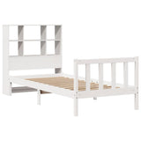 Letto Libreria senza Materasso Bianco 90x190 cm Massello Pino