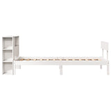 Letto Libreria senza Materasso Bianco 90x190 cm Massello Pino
