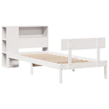 Letto Libreria senza Materasso Bianca 90x200 cm Legno di Pino