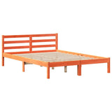 Letto Libreria senza Materasso Marrone Cera 150x200 cm in Pino
