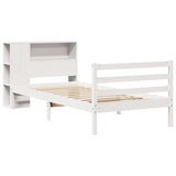 Letto Libreria senza Materasso Bianca 90x200 cm Legno di Pino