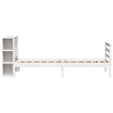 Letto Libreria senza Materasso Bianco 100x200 cm Legno di Pino
