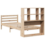 Letto Libreria senza Materasso 90x190 cm Legno Massello Pino