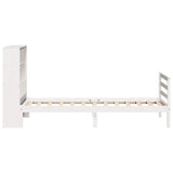 Letto Libreria senza Materasso Bianco 90x190 cm Massello Pino