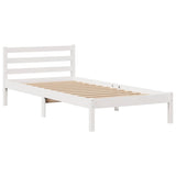 Letto Libreria senza Materasso Bianco 90x190 cm Massello Pino