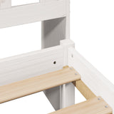 Letto Libreria senza Materasso Bianco 90x190 cm Massello Pino