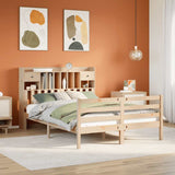 Letto Libreria senza Materasso 140x190 cm in Legno di Pino