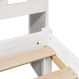 Letto Libreria senza Materasso Bianca 90x200 cm Legno di Pino