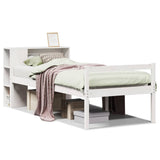 Letto con Libreria senza Materasso 75x190 cm in Legno Pino
