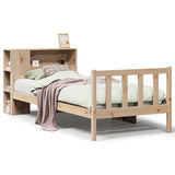 Letto Libreria senza Materasso 90x190 cm Legno Massello Pino