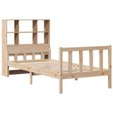 Letto Libreria senza Materasso 90x190 cm Legno Massello Pino